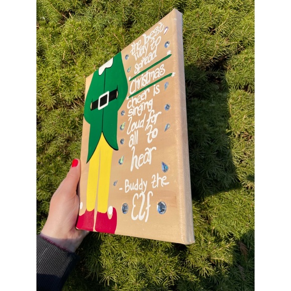 Buddy the Elf Hand Painted Canvas | Wall Art Decor | 8in x 10in - Picture 5 of 6